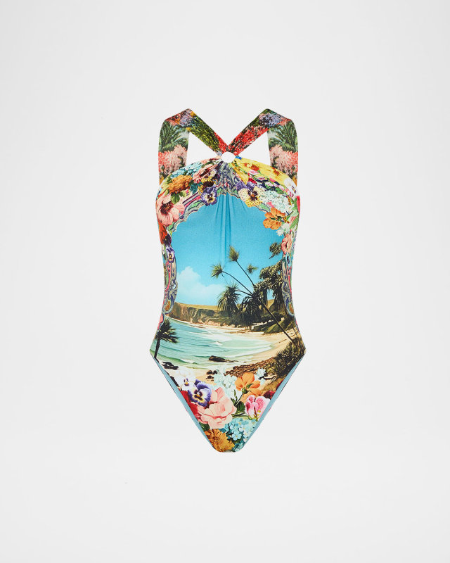 Bathing Bombshell High-Neck One-Piece Swimsuit